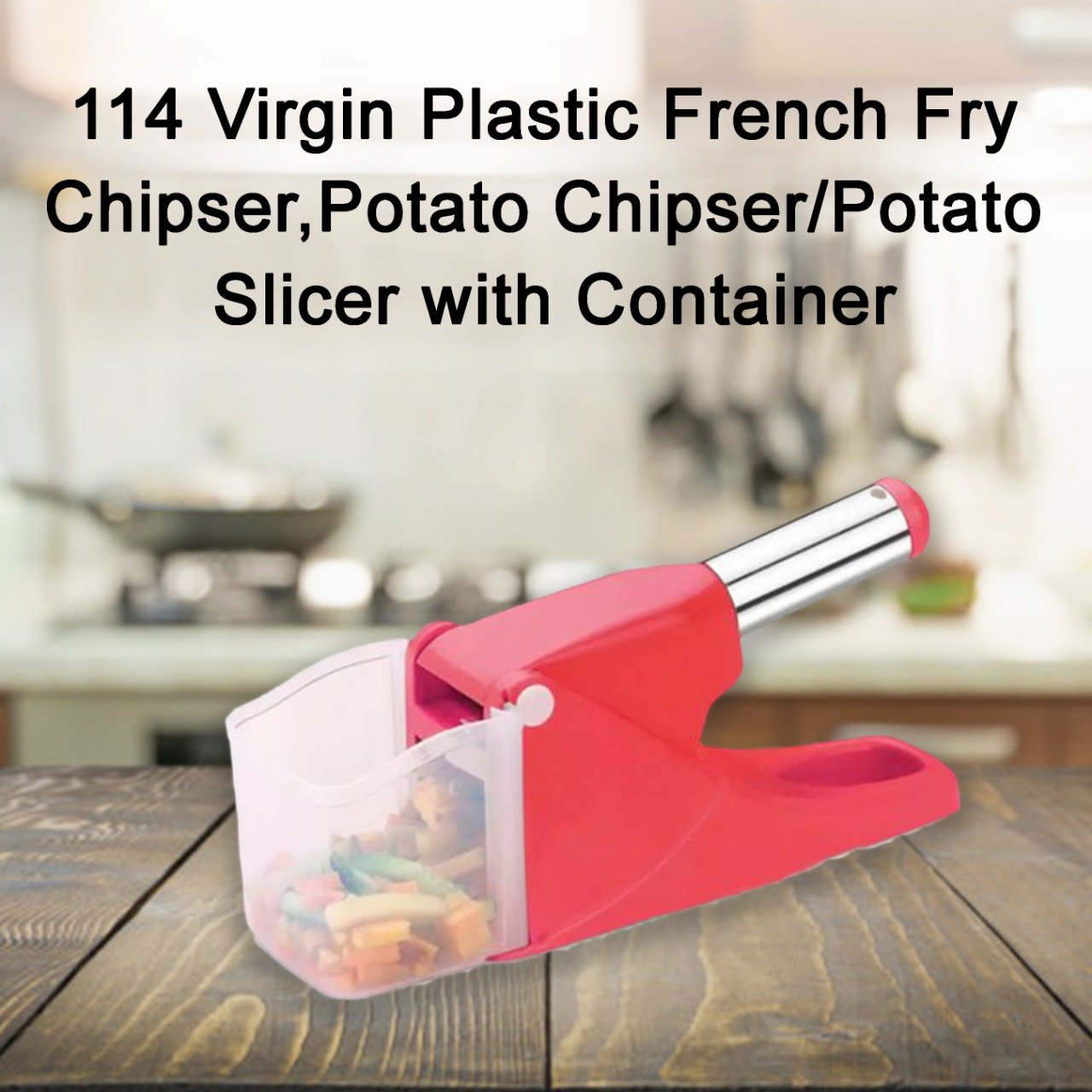 0114 Virgin Plastic French Fry Chipser, Potato Chipser/Potato Slicer with Container - SkyShopy 0114 Virgin Plastic French Fry Chipser, Potato Chipser/Potato Slicer with Container - SkyShopy